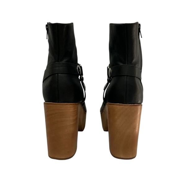 Charlotte Stone Pansy Black Leather Platform Boots Size 10 Rare Sold Out - Picture 8 of 10